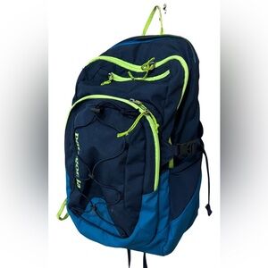 Patagonia Dark Blue and Neon Green Backpack
